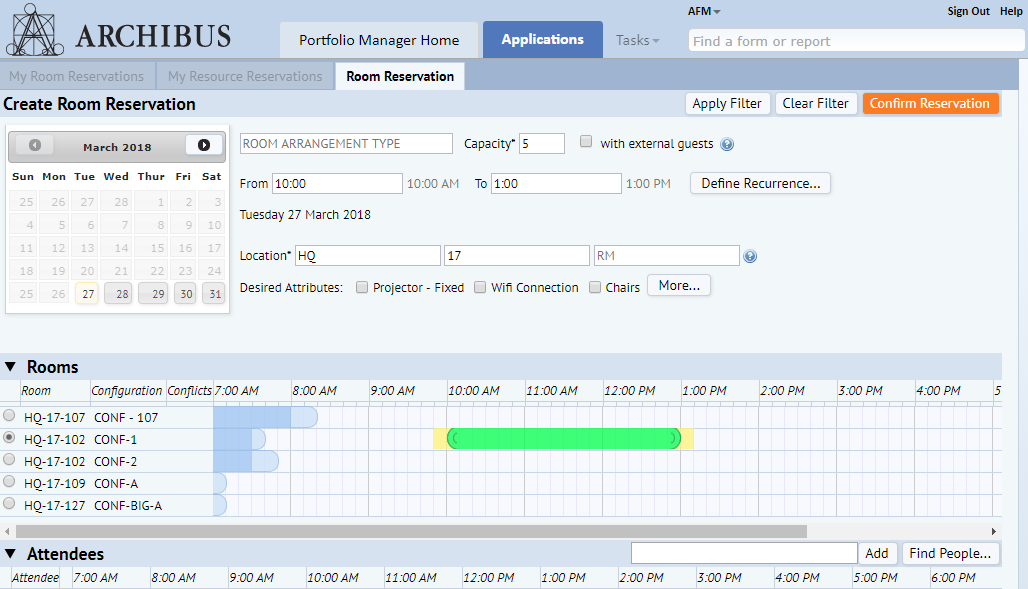 ARCHIBUS v23.2 Workplace Services: Reservations