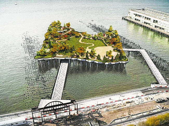 A Little Island is growing across the river