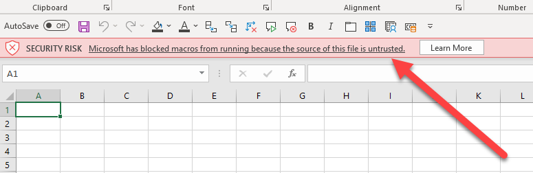 Microsoft has blocked macros from running because the source of this file is untrusted